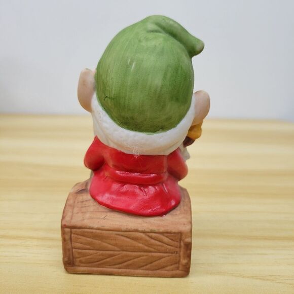 Vintage Homco Christmas Elf in Workshop Making Toys Festive Figurine - Picture 4 of 12
